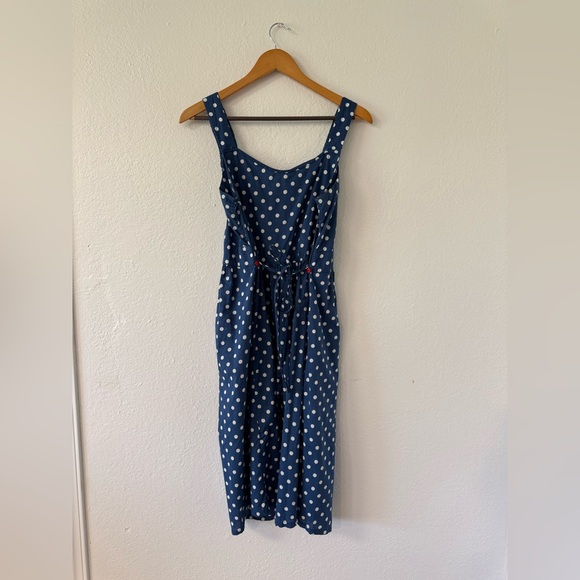 April Cornell Navy Polka Dot Midi Dress, Size Small - Picture 2 of 8